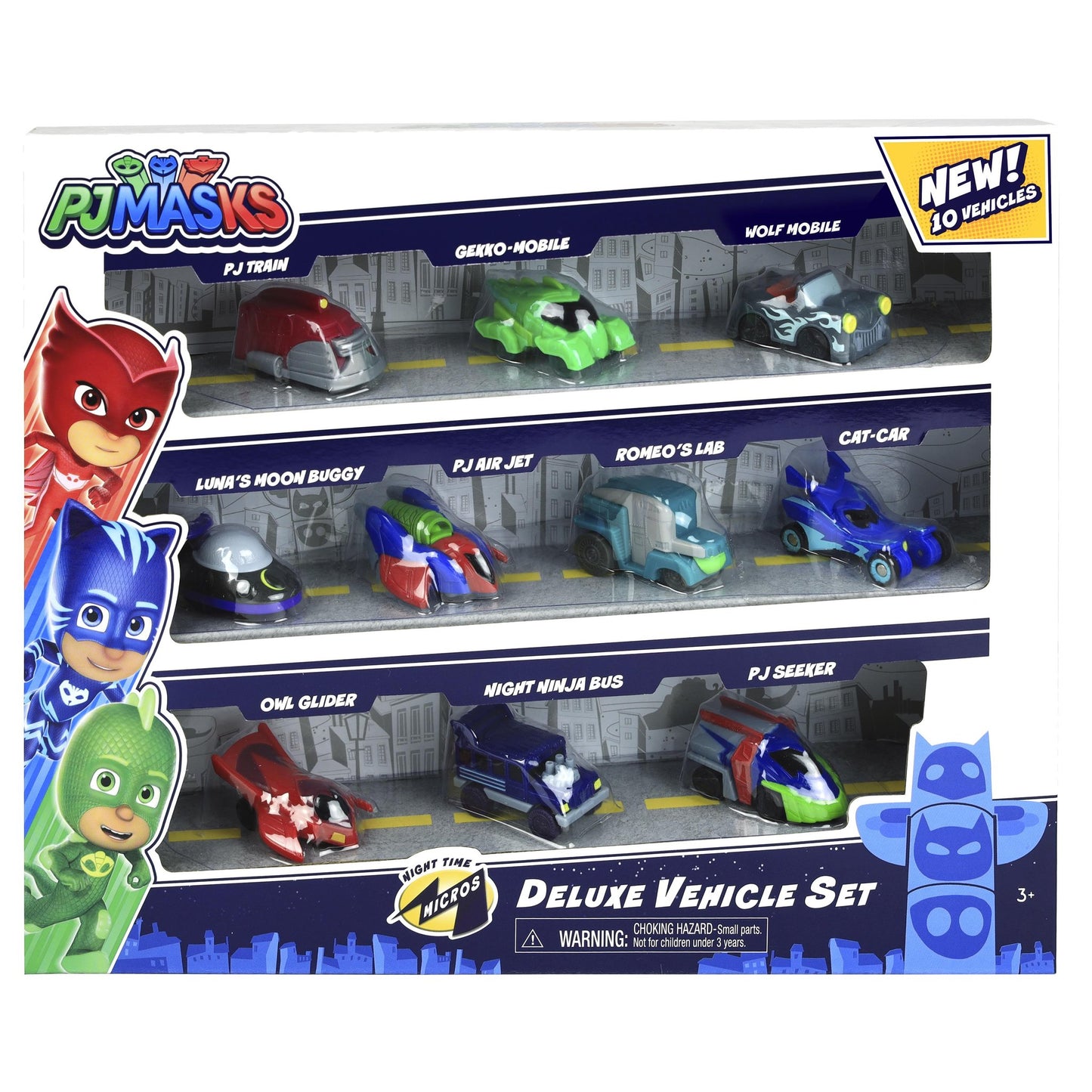 PJ Masks Night Time Micros Deluxe Vehicle Set