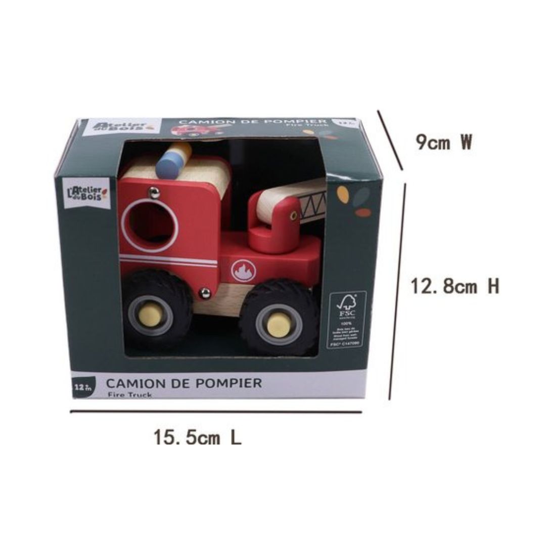 Atelier Du Bois Wooden Fire Truck Toy