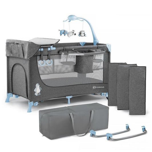 Kinderkraft Joy Travel Cot With Accesories Blue