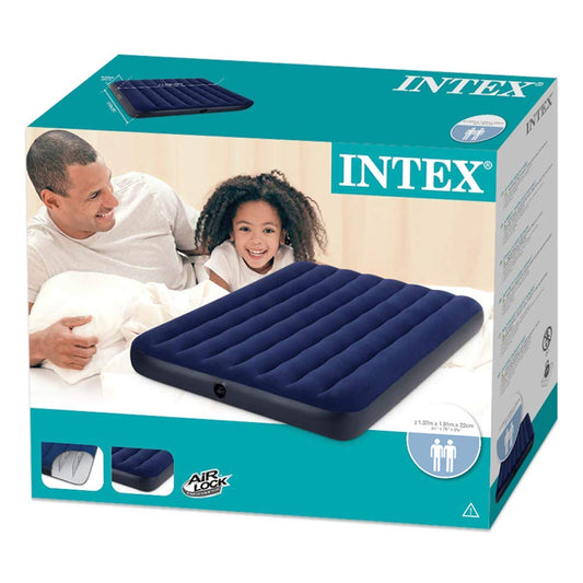 Inflatable Full Size Dura-Beam Blue Airbed