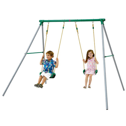 Plum Sedna Metal Double Swing Set