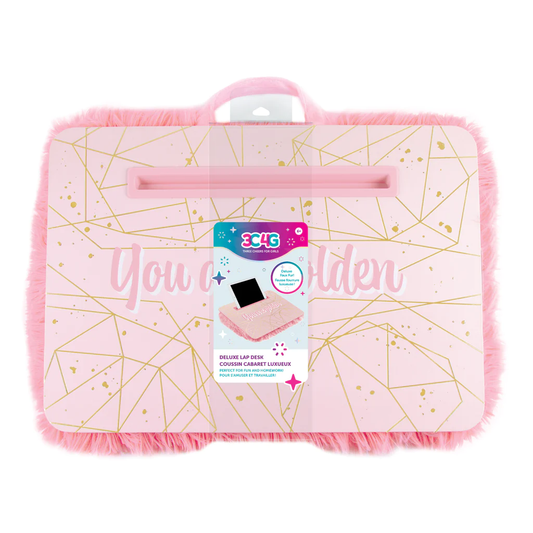 Pink And Gold Faux Fur Lap Desk