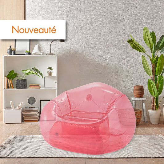 Transparent Pink Beanless Bag Chair