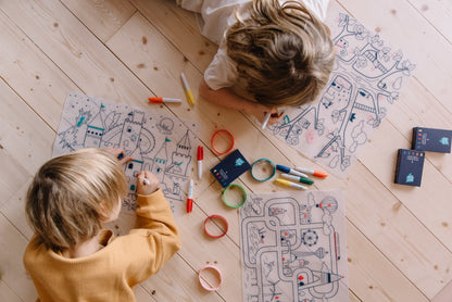 Coloring PlaceMat + 5 Erasable Markers - Surf