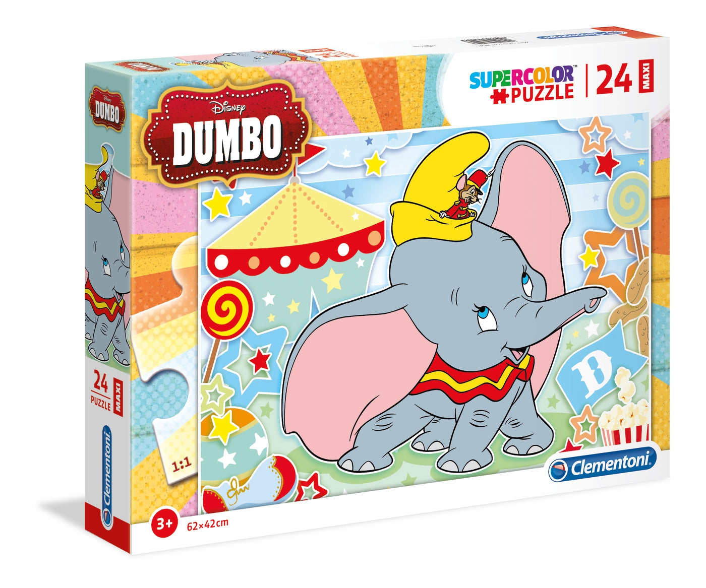 Clementoni Puzzle Disney Dumbo, 24 Maxi Pcs, Supercolor