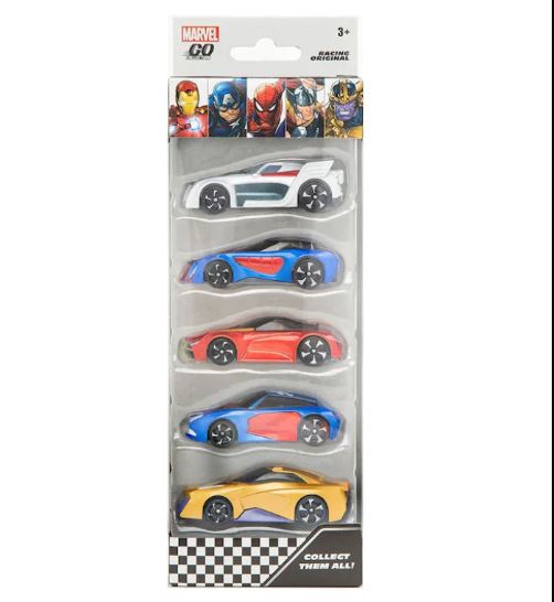Marvel Go Racing Cars - Pack Of 5