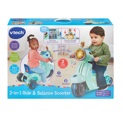 VTech 2 In 1 Ride & Balance Scooter Blue Ride On