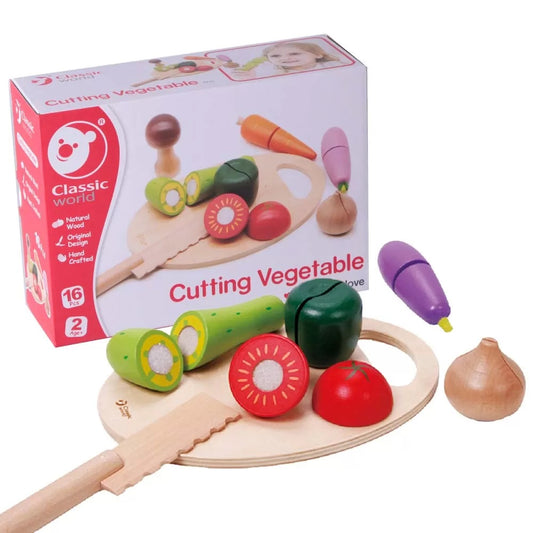 Classic World Wooden Cutting Vegetables