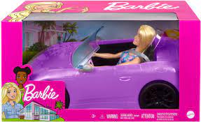 Barbie Doll And Purple Convertible Vehicle