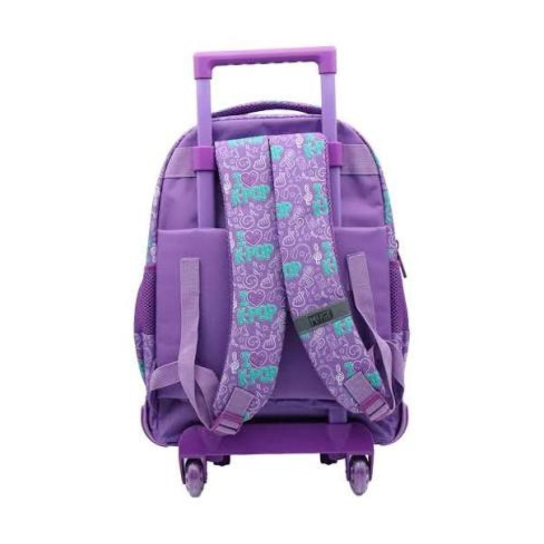 Must Team K-Pop Purple Trolley Backpack 17'