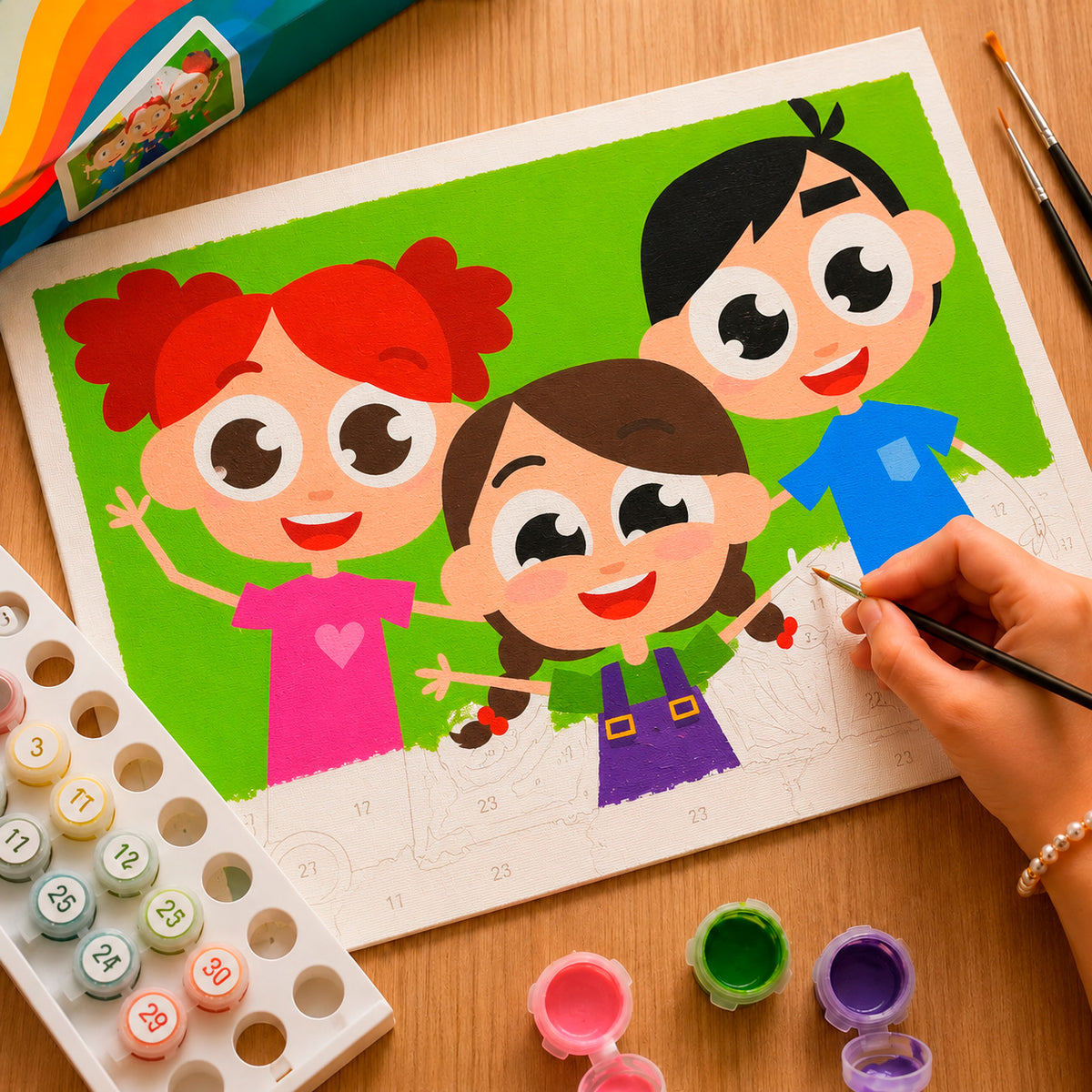 Lila TV Paint by Numbers Kit-Yara, Sami & Nour