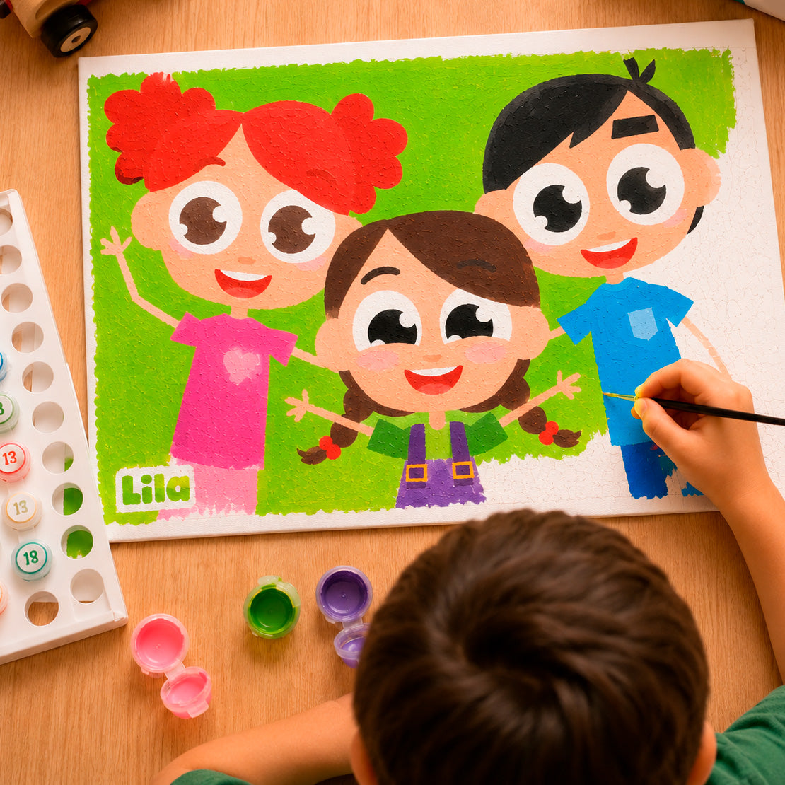 Lila TV Paint by Numbers Kit-Yara, Sami & Nour