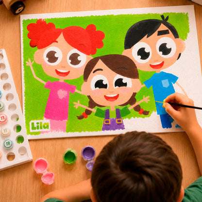 Lila TV Paint by Numbers Kit-Yara, Sami & Nour